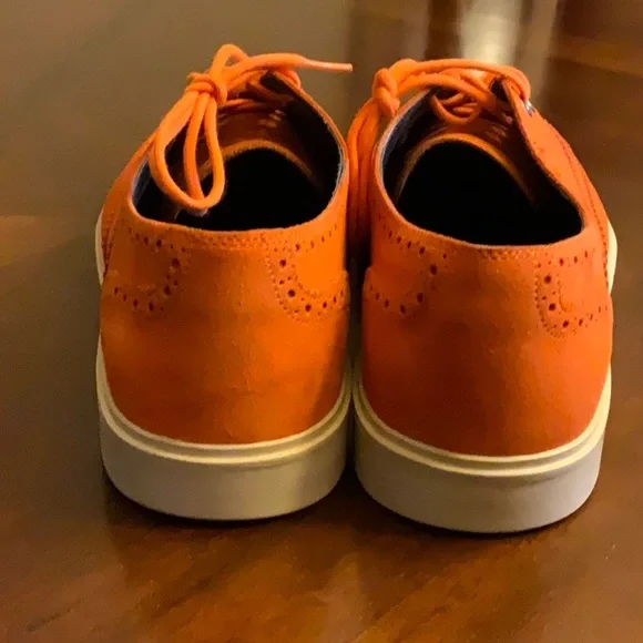 Cole Haan Orange Suede Oxfords - Picture 7 of 10